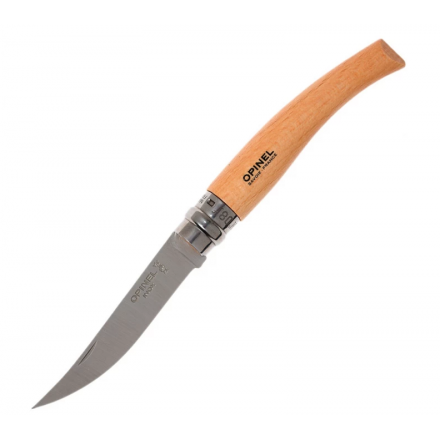 Нож филейный OPINEL №8, нержавеющая сталь, рукоять из дерева бука