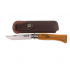 Нож OPINEL №8, углеродистая сталь, рукоять из дерева бука, с чехлом, в деревянной коробке 